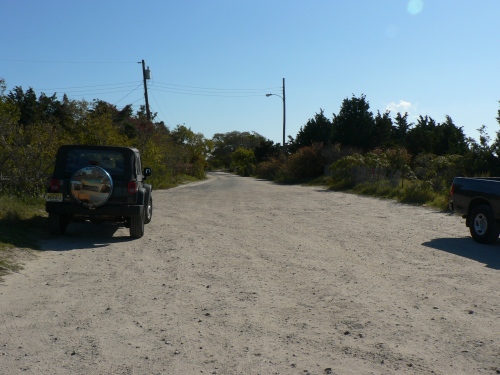 The road into Reeds Beach